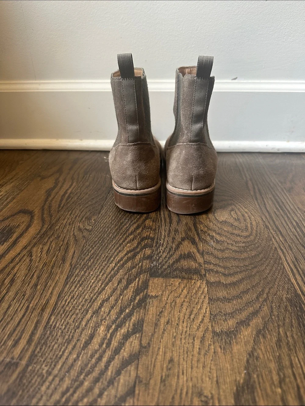 Crown Vintage Taupe Suede Chelsea Ankle Boots